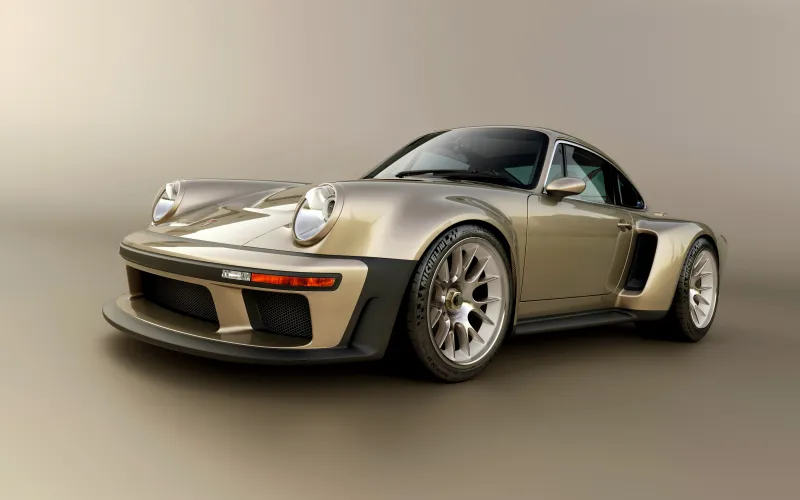 Singer 911 DLS Turbo wallpaper, Porsche 911 restomod, Champagne, Studio, 2023