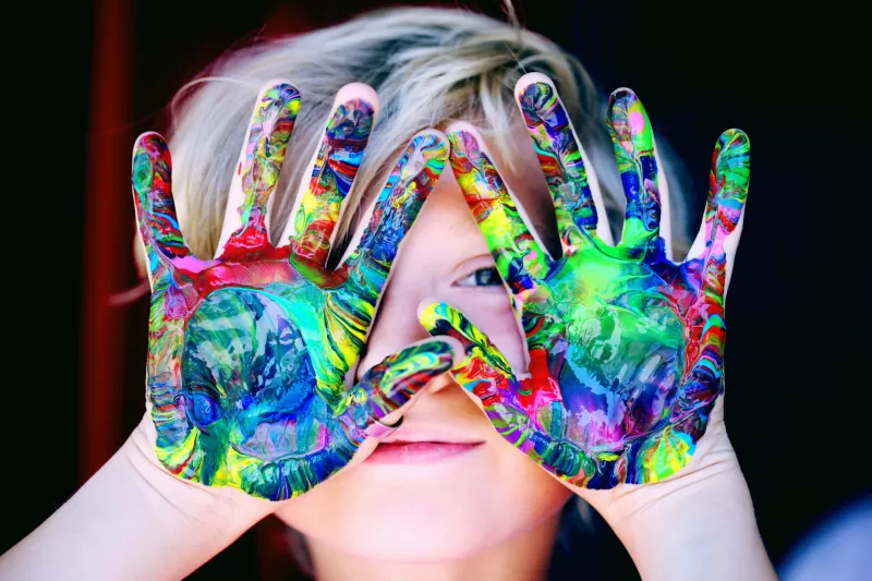 Cute Girl, Adorable, Cute child, Colorful, Paint, Cute hands, 5K