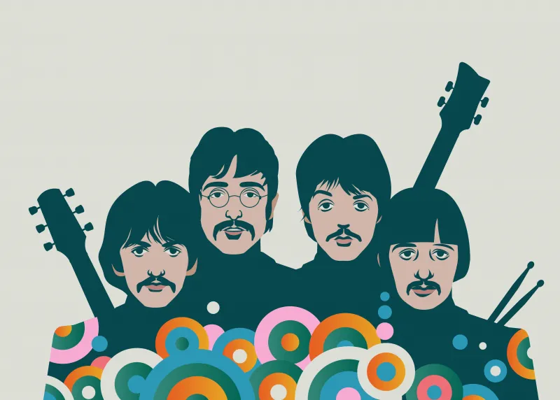 The Beatles, Illustration, 5K wallpaper