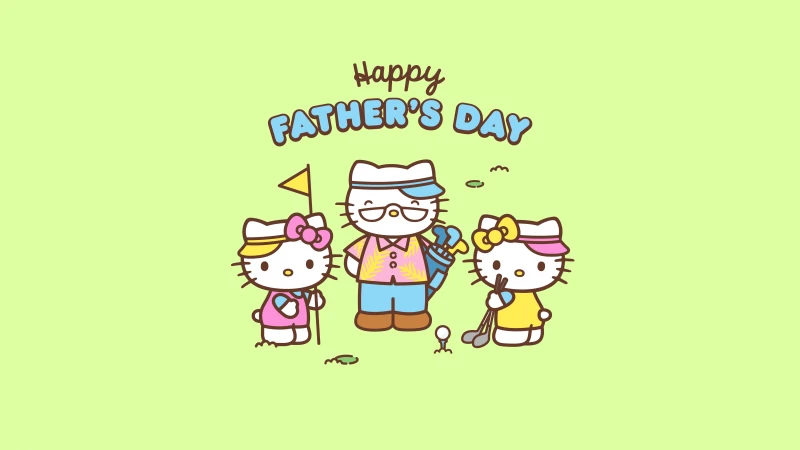 Happy Fathers Day, Hello Kitty background, 5K