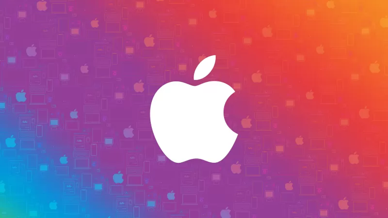 Apple logo, Colorful background, Gradient background, Abstract