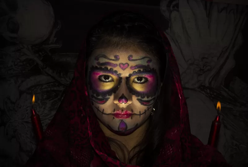 Woman, Scary, Halloween, Mexican, Festival, 5K