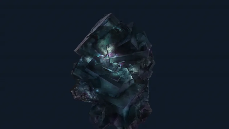 Fluorite Crystal, Google Pixel 8 Pro, Stock, Mirage, Dark background, 5K, Dark Mode