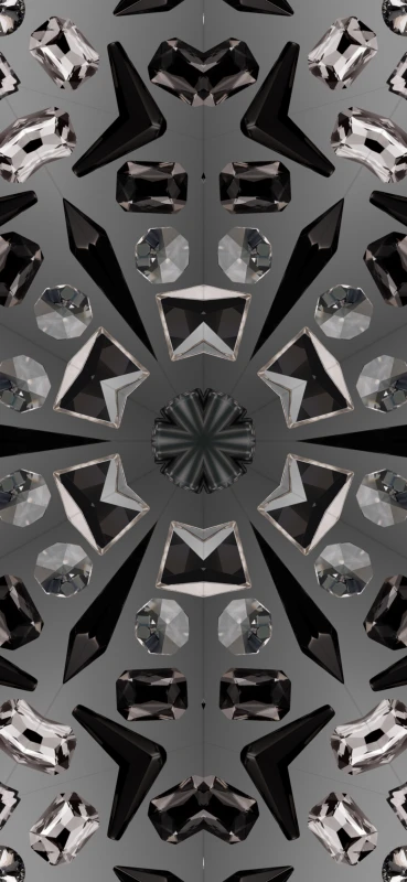 iOS 17 Kaleidoscope Grey Wallpaper