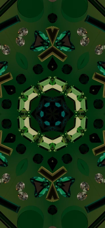 iOS 17 Kaleidoscope Wallpaper Green