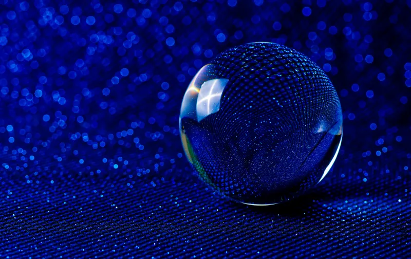Crystal Ball, Blue glitter, 5K wallpaper