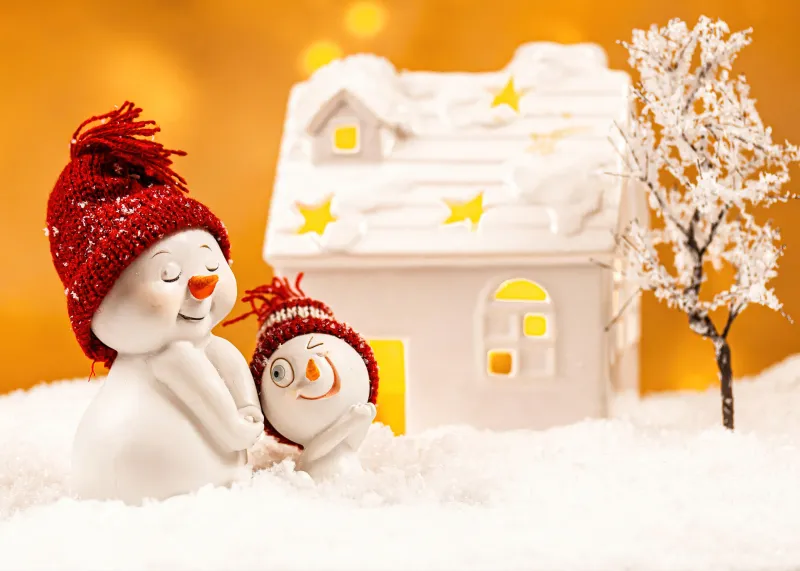 Cute snowman figures, Cozy, Winter