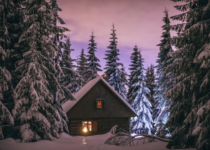 Cozy Winter Home, 4K wallpaper