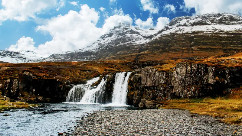 Waterfall, Mountain, Rocks, Wilderness, Landscape