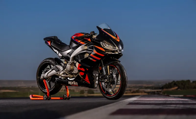 Aprilia RS 457 wallpaper, Racing livery, Paddock stand, Race track, 2024