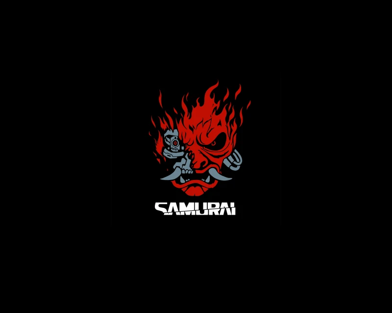 Samurai, Cyberpunk 2077, 10K, AMOLED, Logo, 5K, 8K
