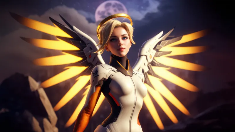 Mercy (Overwatch), AI generated wallpaper