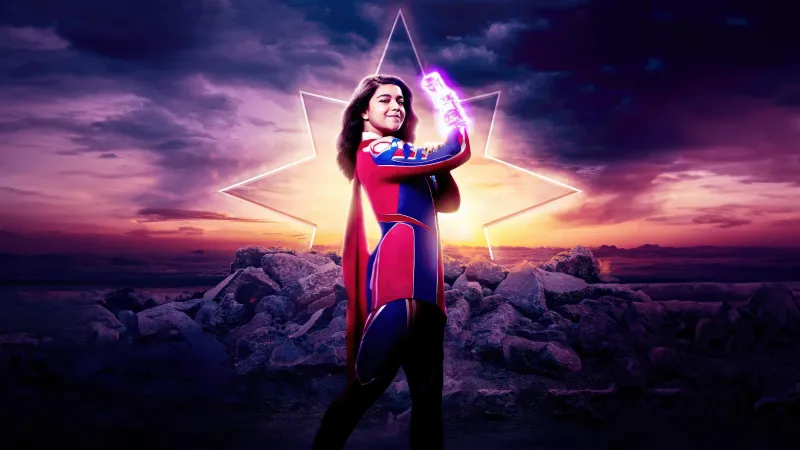 Iman Vellani as Ms Marvel, 5K wallpaper