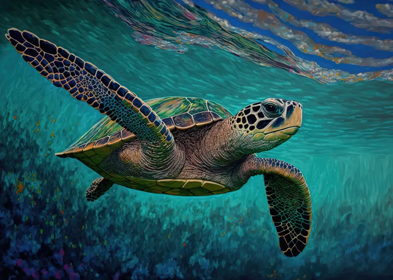 Sea turtle in ocean