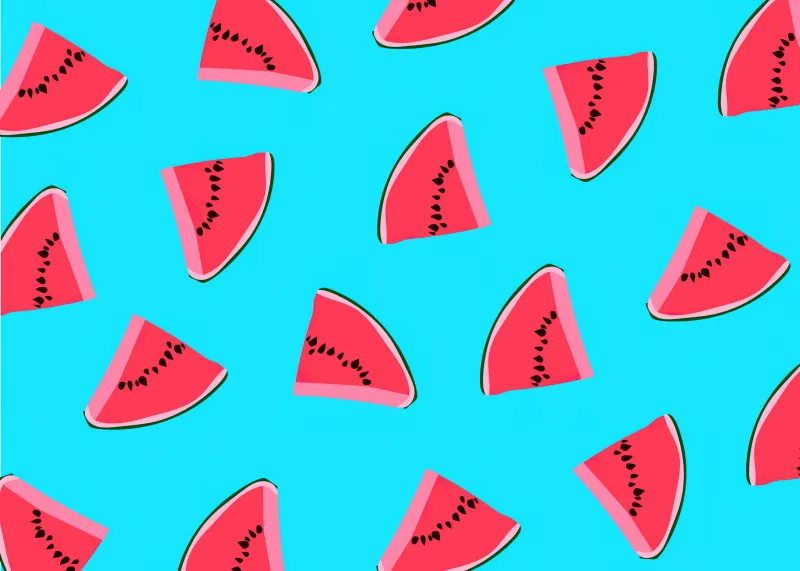 Watermelon pieces, 4k background