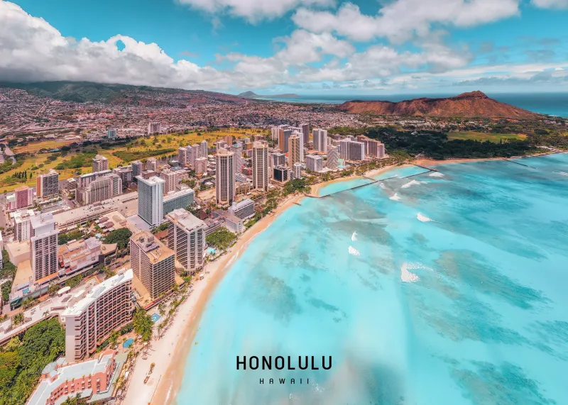 Honolulu City 4K wallpaper, Hawaii