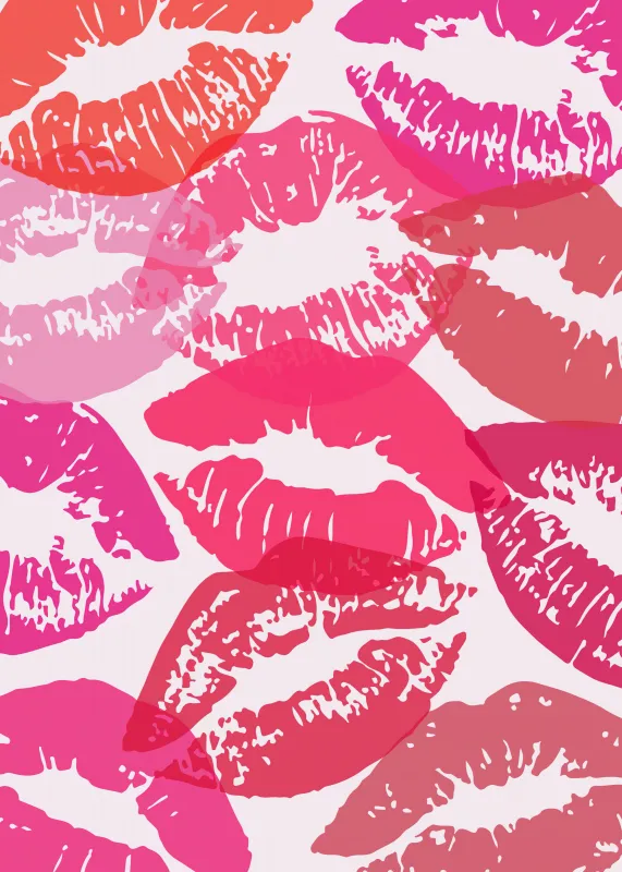 Pink preppy lips, iPhone wallpaper