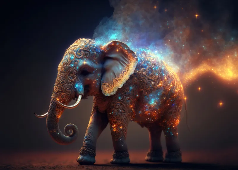 Elephant AI Wallpaper, 4k background