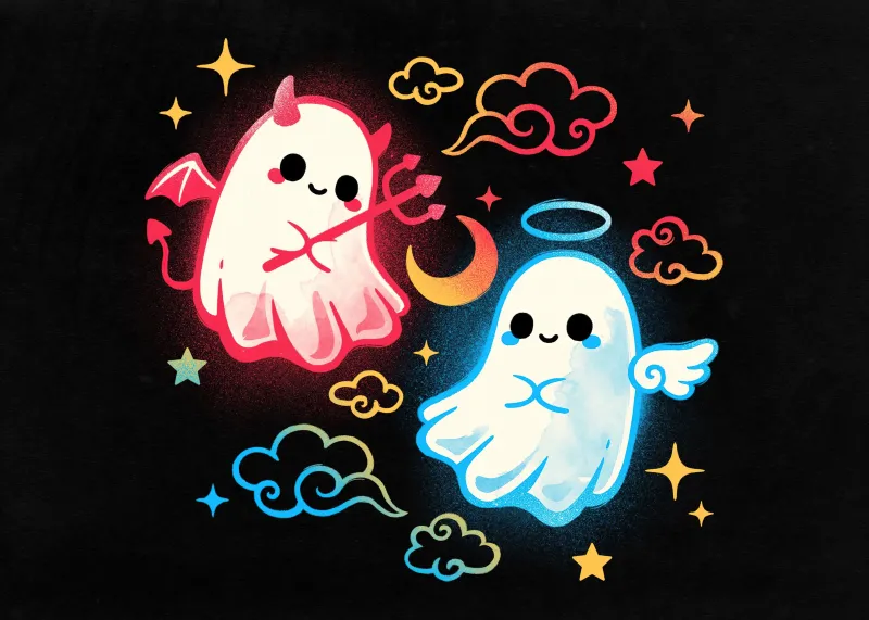 Cute Halloween Ghosts, 4k background