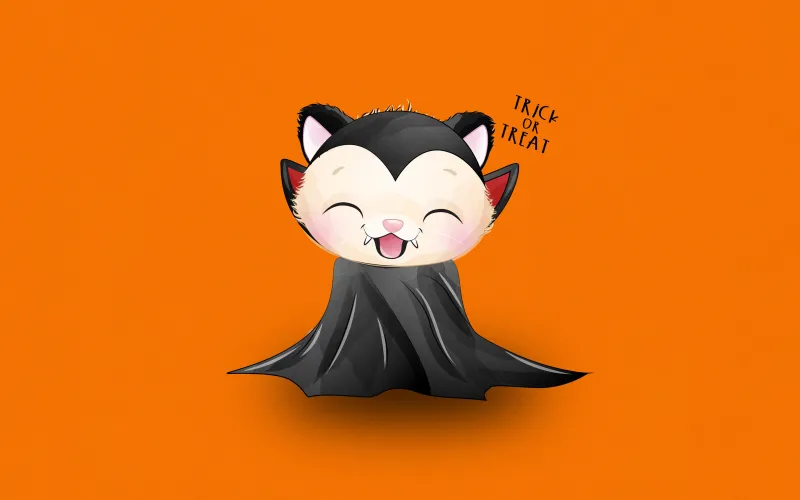 Cute Halloween Bat, 4K wallpaper