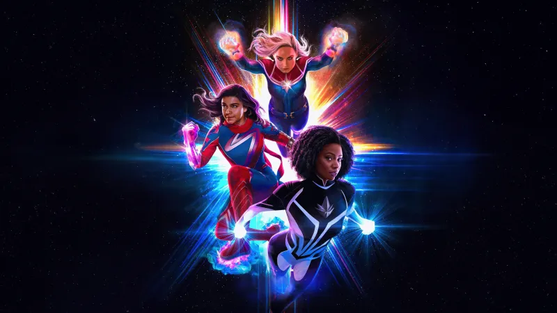 The Marvels, Movie poster, 5K, 2023 Movies, Captain Marvel, Ms. Marvel, Monica Rambeau