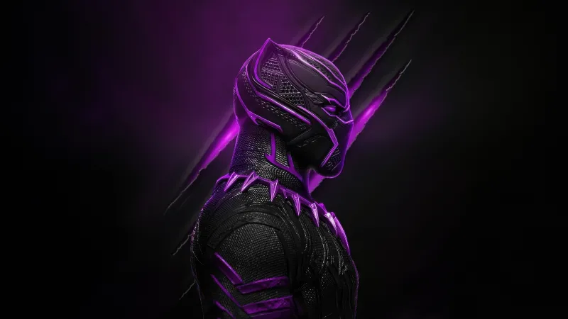 Black Panther, Purple aesthetic, Dark background