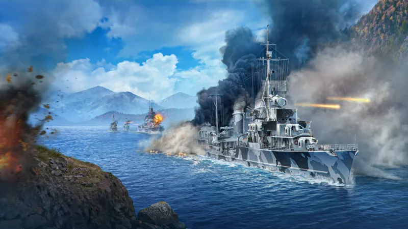World of Warships, 4k background