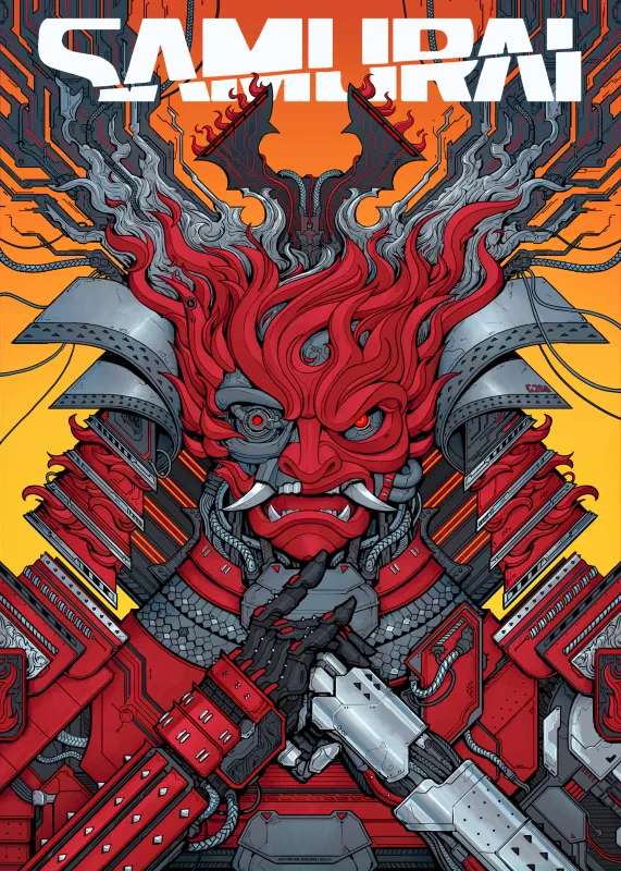 Samurai iPhone wallpaper, Cyberpunk 2077