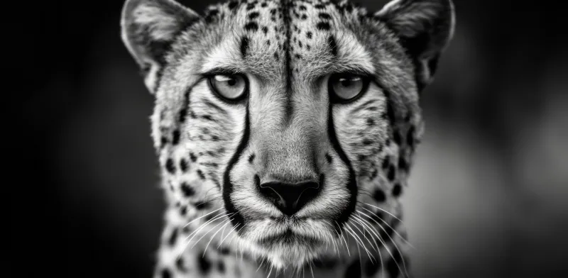 Cheetah 4k background, Monochrome