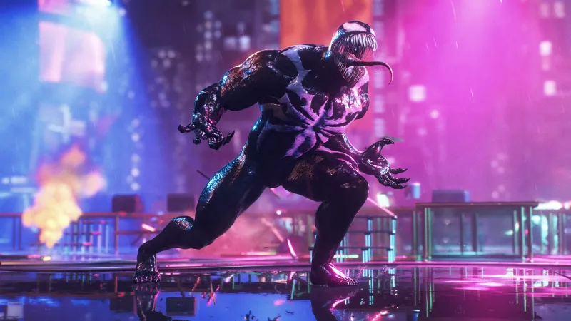 Venom in Marvel's Spider-Man 2, 4k background