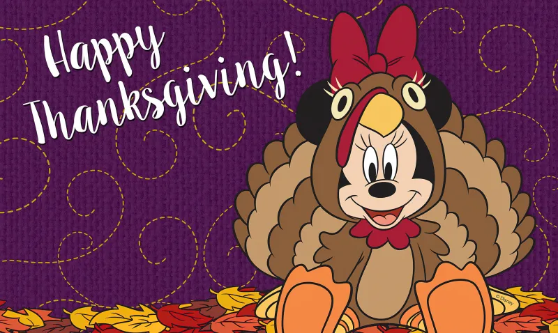 Minnie Mouse Turkey, Happy Thanksgiving 4K wallpaper, Disney