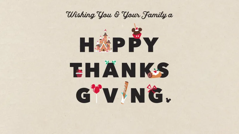Happy Thanksgiving, Disney, 5K wallpaper