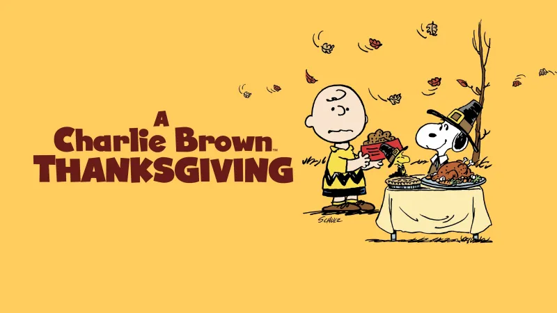 Charlie Brown Thanksgiving, Snoopy, 4k background