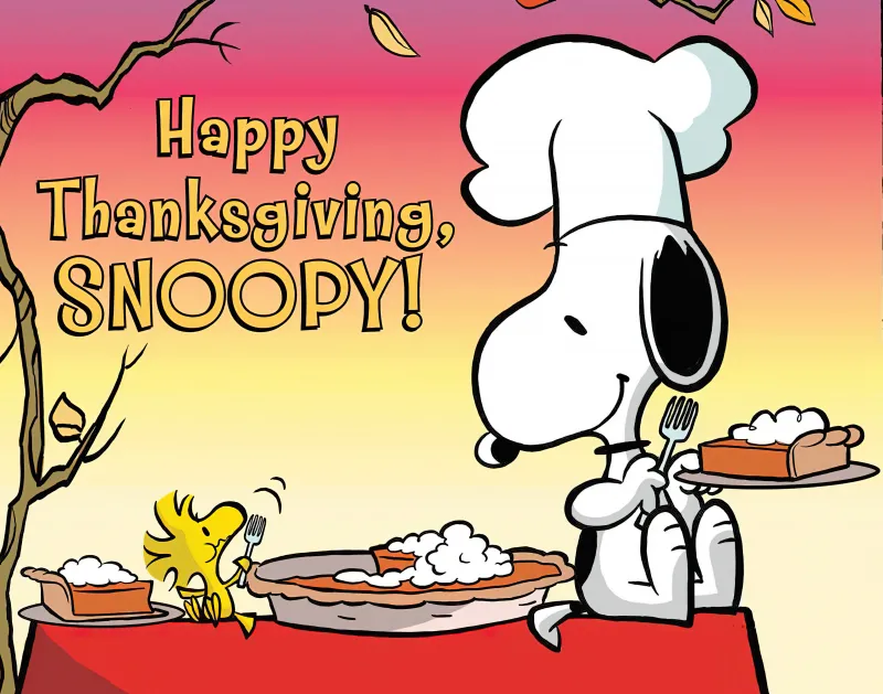 Happy Thanksgiving Snoopy, 4K wallpaper