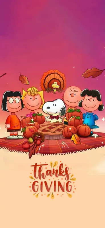 Peanuts thanksgiving, Snoopy, Charlie Brown, Phone background
