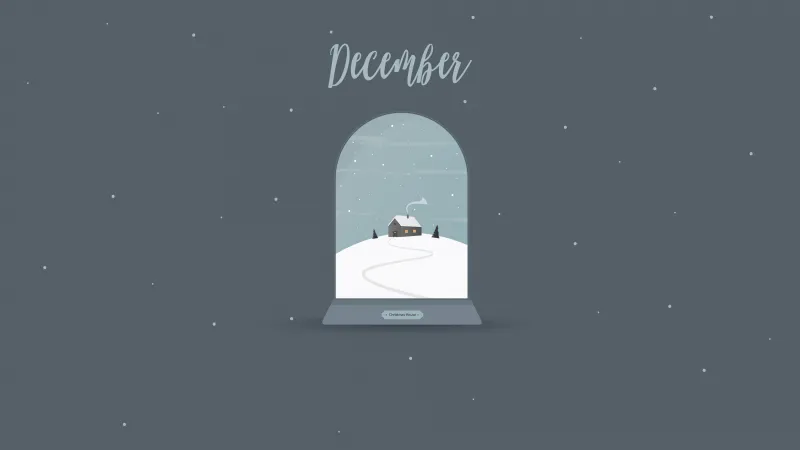Christmas house, Winter, December, Snow