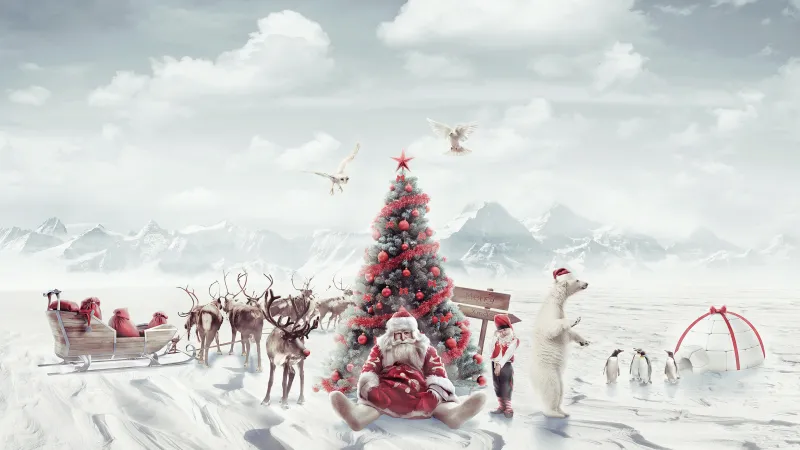 Santa Claus, Winter 4K wallpaper