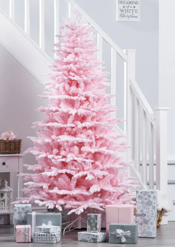 Pink Christmas tree, Phone wallpaper
