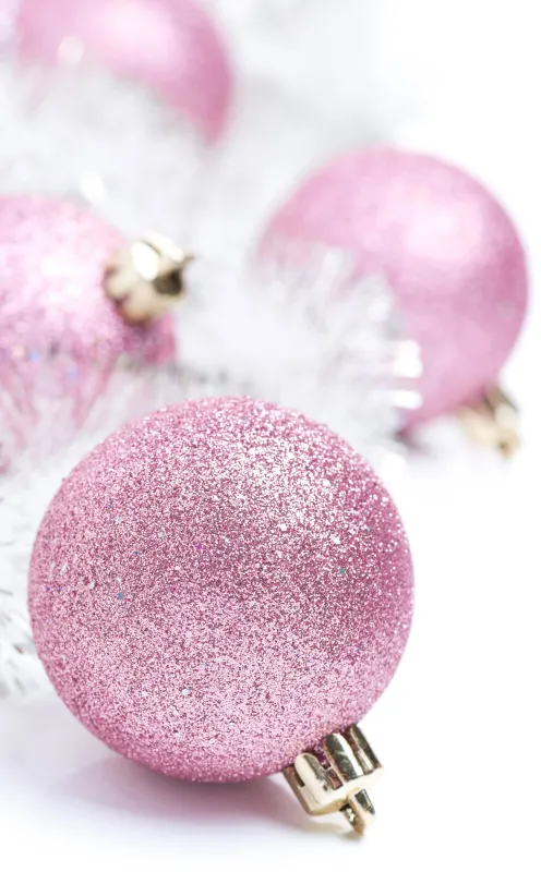 Pink Christmas background, iPhone wallpaper 4K