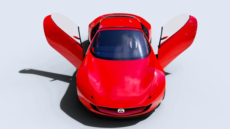 Mazda Iconic SP, Red sports car concept, White background 5K