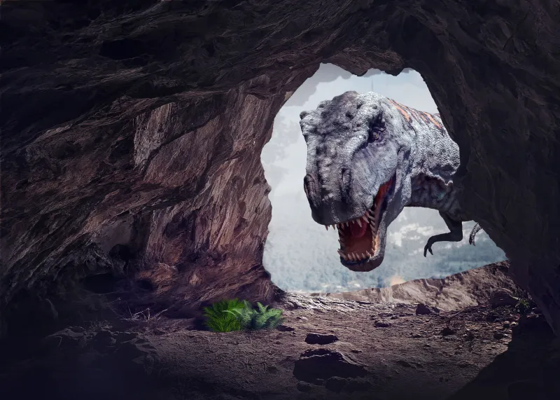 Dinosaur in Cave