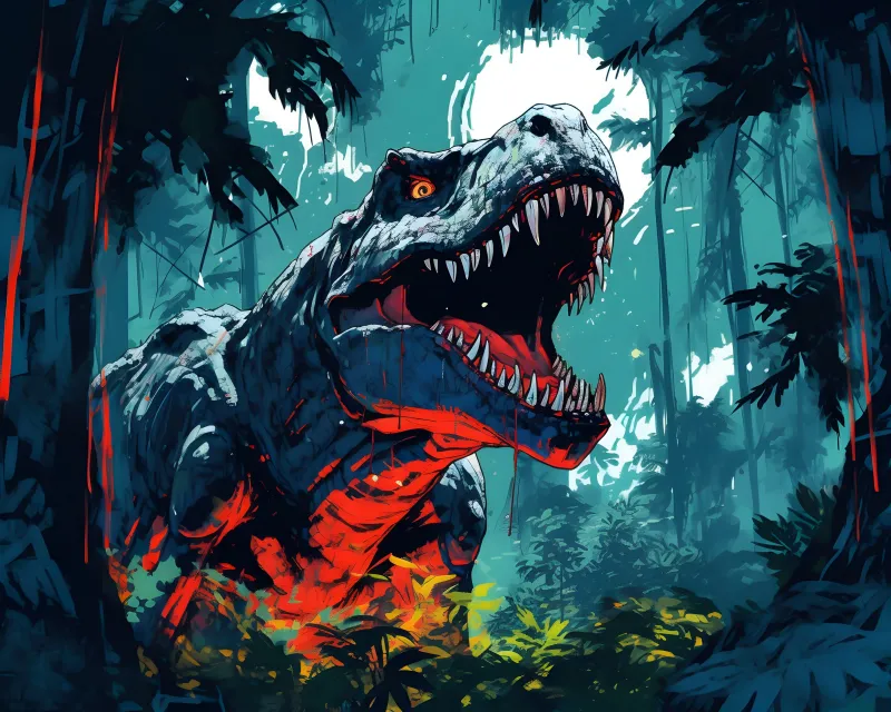 T Rex HD wallpaper, Dinosaur AI