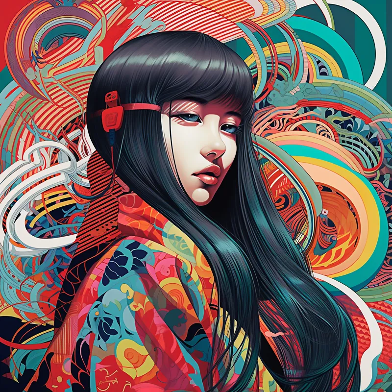 Asian woman Graffiti