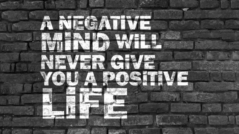 Positivity quotes, Brick wall, Monochrome, 5K