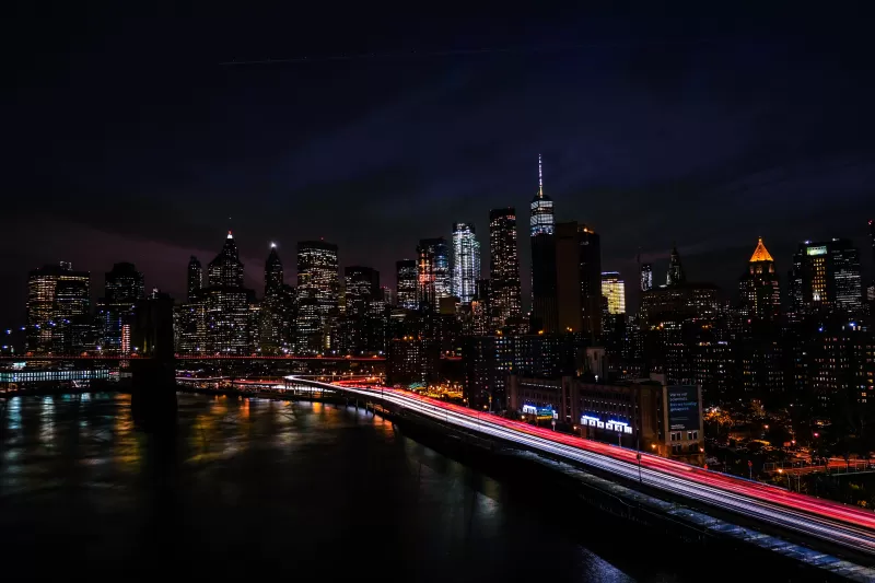 New York City, Night, Cityscape, City lights, Timelapse, Night traffic, 5K