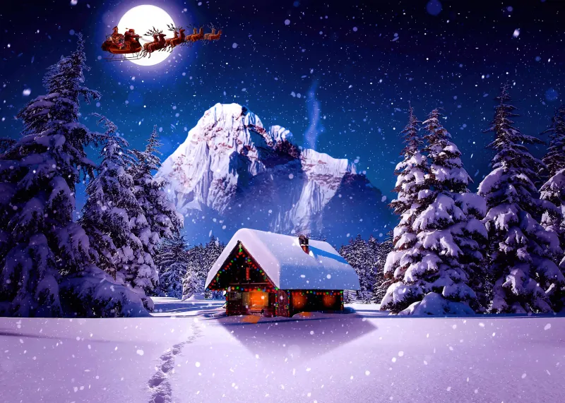 Santa Claus background, Winter, Christmas