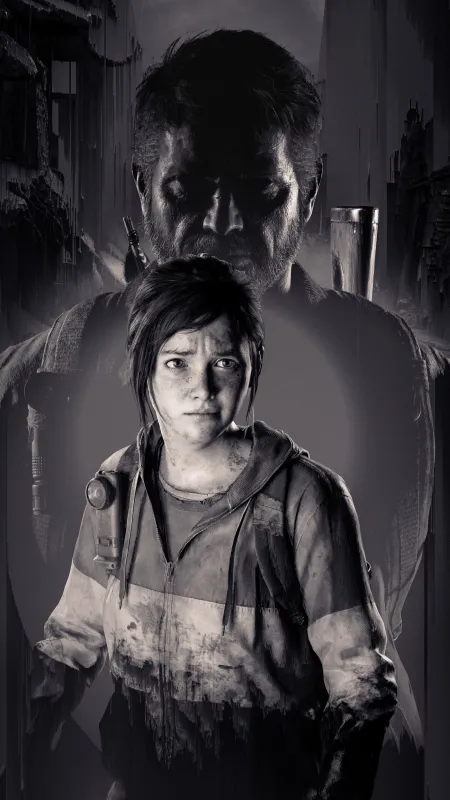 The Last of Us Part II, Ellie, 4K iPhone background, Monochrome