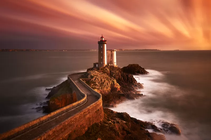 Lighthouse, Sunset, Seascape, Twilight, Dusk