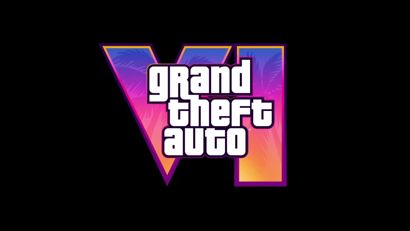 GTA 6 Transparent Logo, 4k background