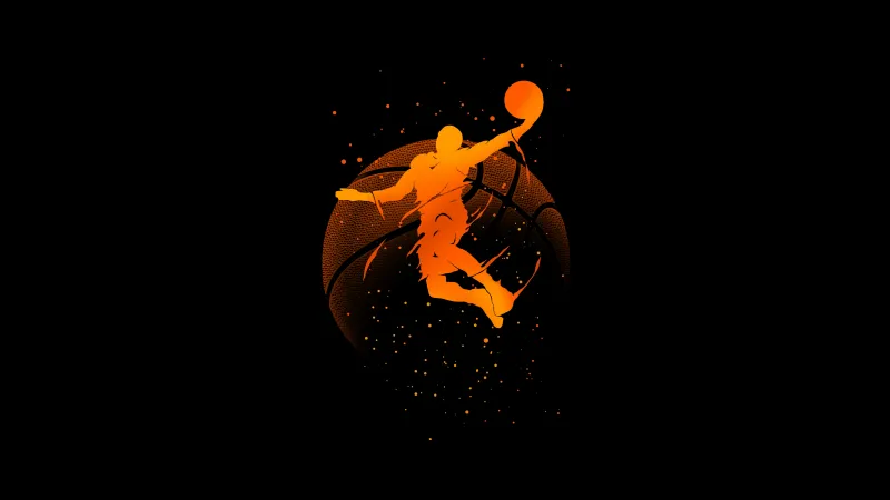 Basketball player, AMOLED wallpaper 5K